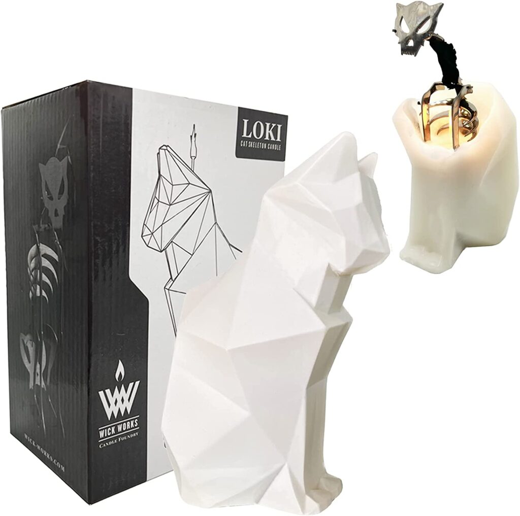 Wick Works Loki Cat Skeleton Candle - Best Christmas Pyropet Cat Candle